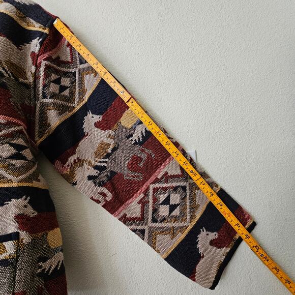 VTG NWT JANE ASHLEY Western Horse Aztec Tribal Tapestry Button Jacket Sz M - Picture 16 of 16